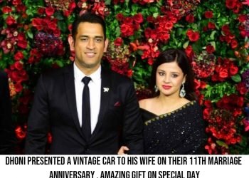 Dhoni presented a vintage car to his wife on their 11th marriage anniversary