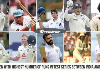 10 batsmen with highest number of runs in Test series between India and England