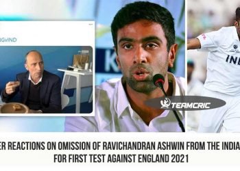 Former cricketers and fans reacted on twitter on the decision of omission of Ravichandran Ashwin from the India squad for first Test against England